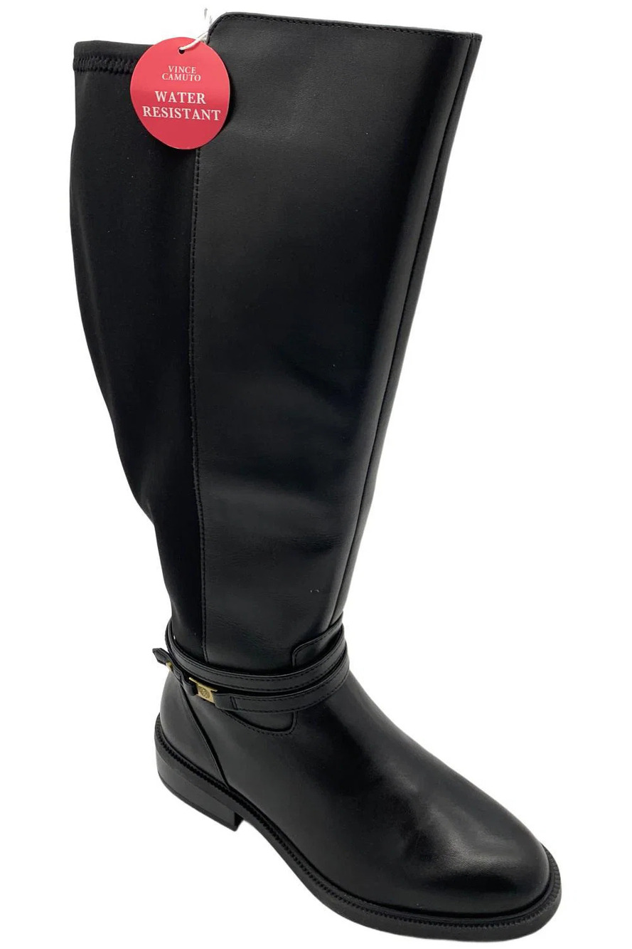 Vince Camuto Women's Amabel Extra Wide Calf Leather Tall Boot Black - Medium